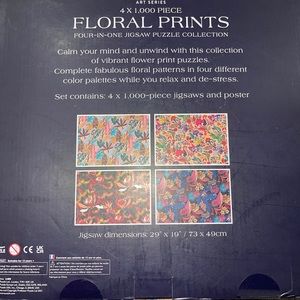Art Series Floral Prints jigsaw puzzles (set of 4 puzzles, 1000 pc each)